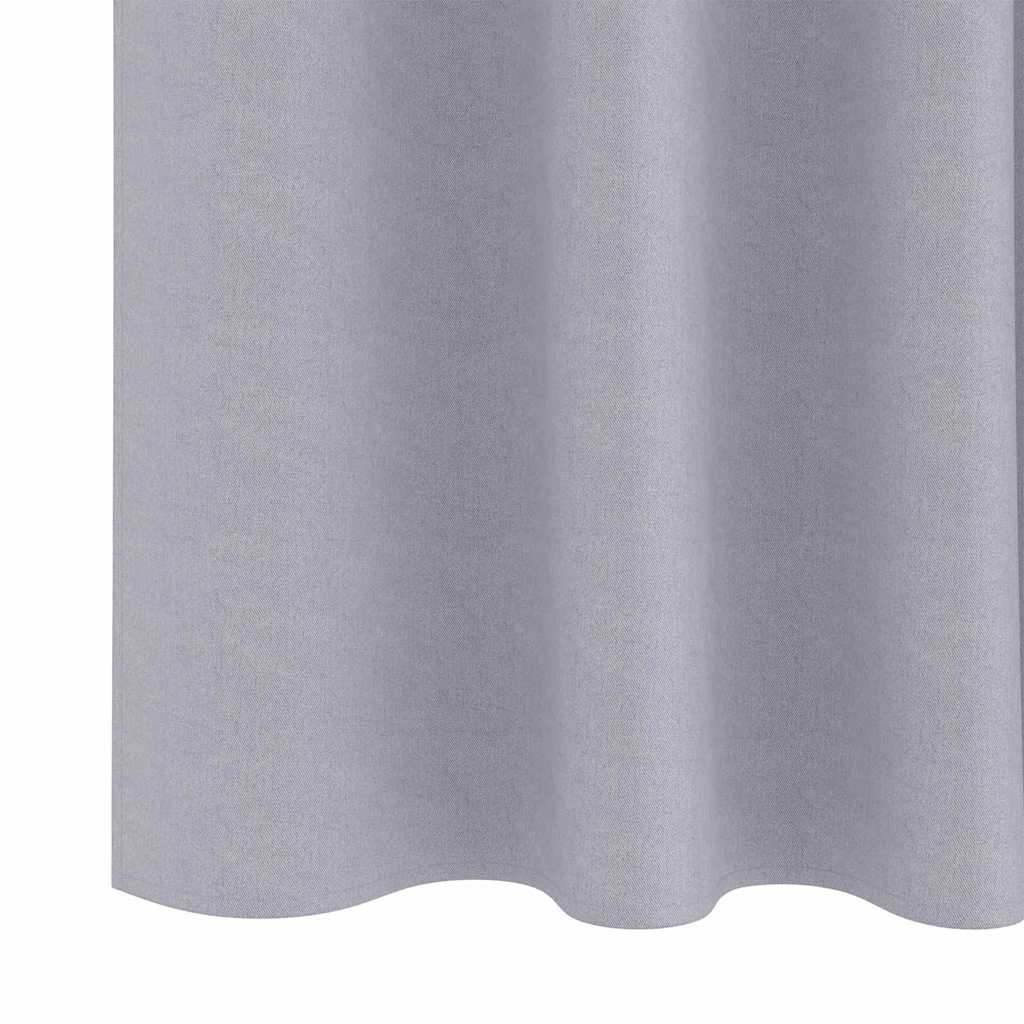 Zwart-out Gordijnen met Ringen 2 pcs Metaalgrijs 260 x 140 cm is nu te koop bij PeponiXL, paradijselijk wonen!