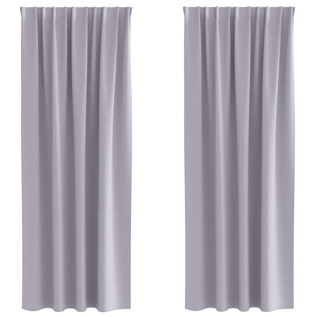 Zwart-out Gordijnen met Ringen 2 pcs Metaalgrijs 260 x 140 cm is nu te koop bij PeponiXL, paradijselijk wonen!