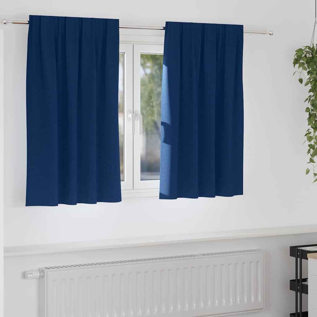 Zwart-out Gordijnen met Ringen 2 pcs Donkerblauw 140 x 140 cm is nu te koop bij PeponiXL, paradijselijk wonen!