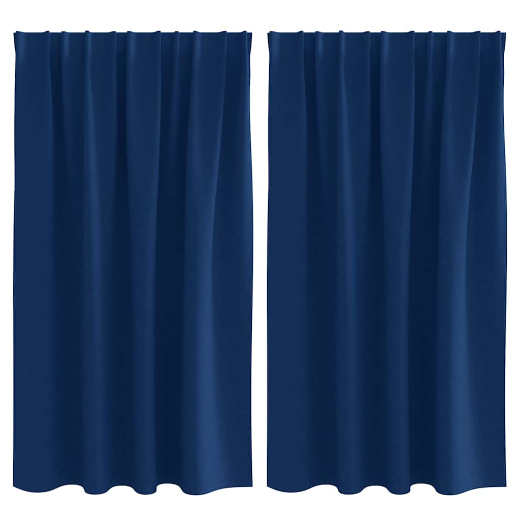 Zwart-out Gordijnen met Ringen 2 pcs Donkerblauw 140 x 140 cm is nu te koop bij PeponiXL, paradijselijk wonen!
