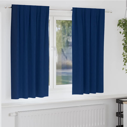 Zwart-out Gordijnen met Ringen 2 pcs Donkerblauw 175 x 140 cm is nu te koop bij PeponiXL, paradijselijk wonen!