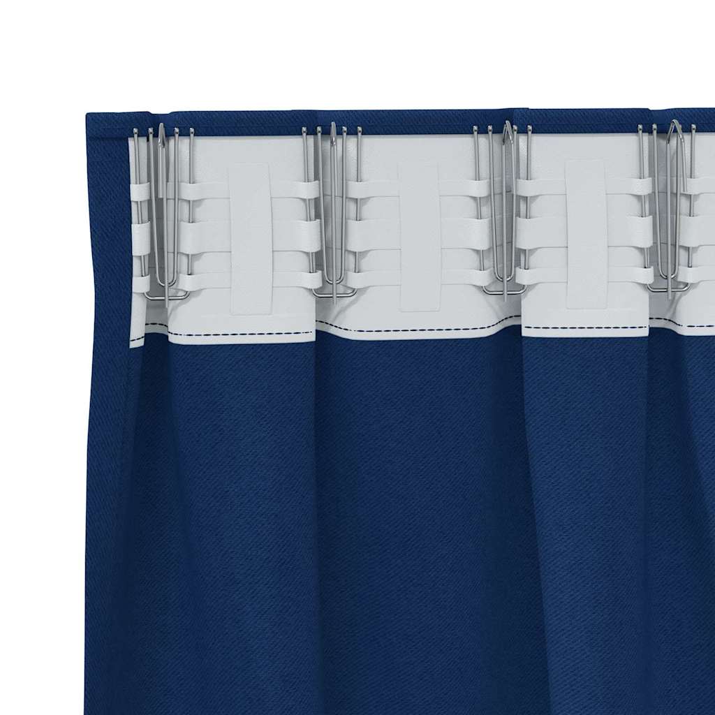Zwart-out Gordijnen met Ringen 2 pcs Donkerblauw 225 x 140 cm is nu te koop bij PeponiXL, paradijselijk wonen!