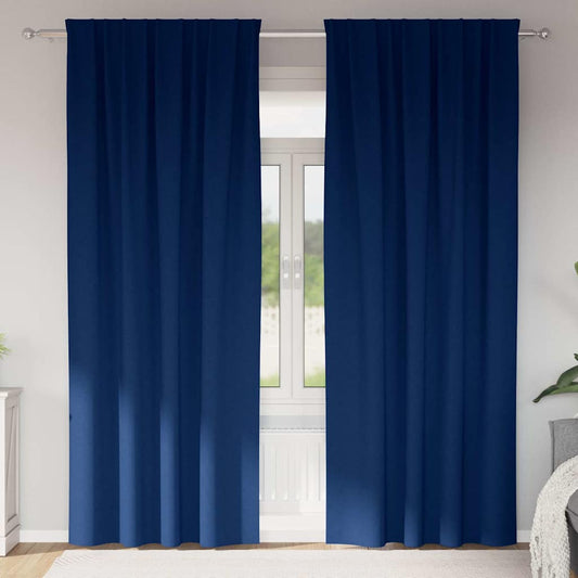 Zwart-out Gordijnen met Ringen 2 pcs Donkerblauw 225 x 140 cm is nu te koop bij PeponiXL, paradijselijk wonen!