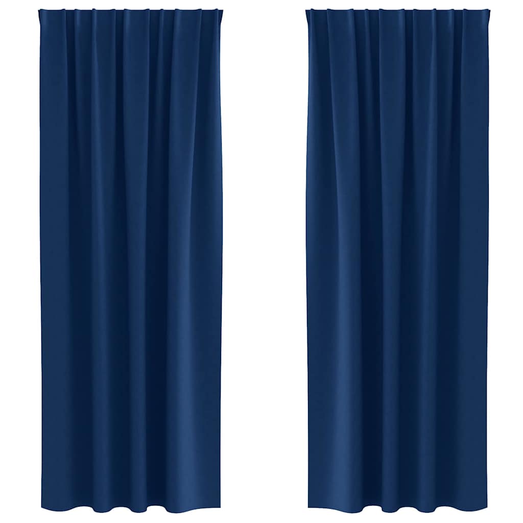 Zwart-out Gordijnen met Ringen 2 pcs Donkerblauw 245 x 140 cm is nu te koop bij PeponiXL, paradijselijk wonen!
