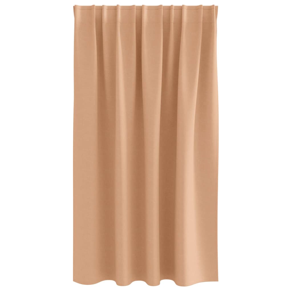 Zwart-out Gordijnen met Ringen 2 pcs Licht Bruin 140 x 140 cm is nu te koop bij PeponiXL, paradijselijk wonen!