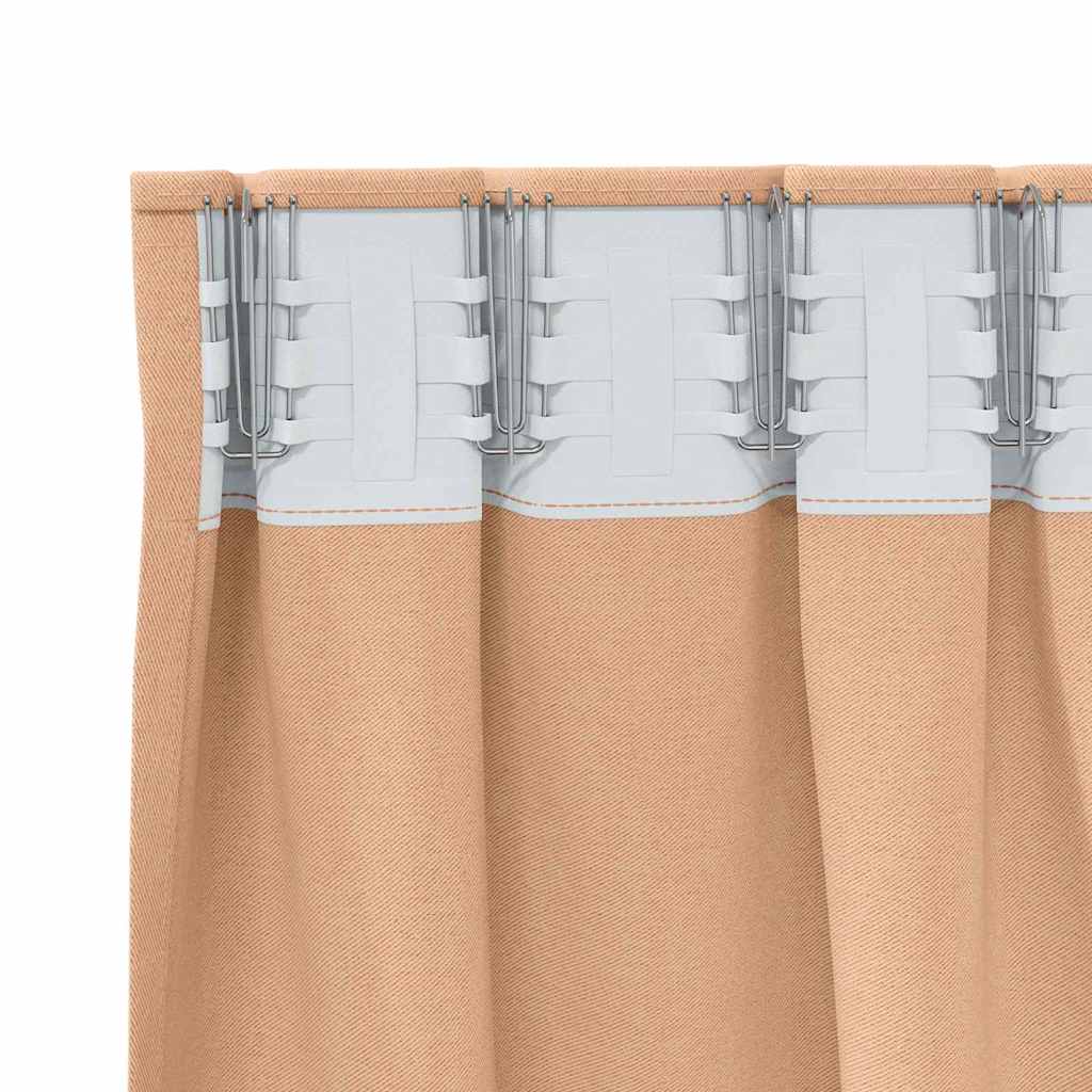 Zwart-out Gordijnen met Ringen 2 pcs Licht Bruin 225 x 140 cm is nu te koop bij PeponiXL, paradijselijk wonen!