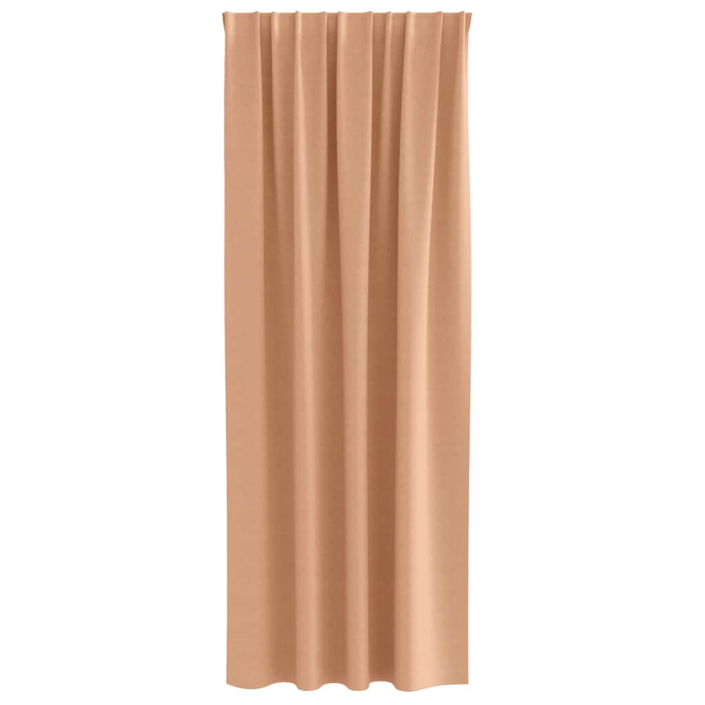 Zwart-out Gordijnen met Ringen 2 pcs Licht Bruin 225 x 140 cm is nu te koop bij PeponiXL, paradijselijk wonen!