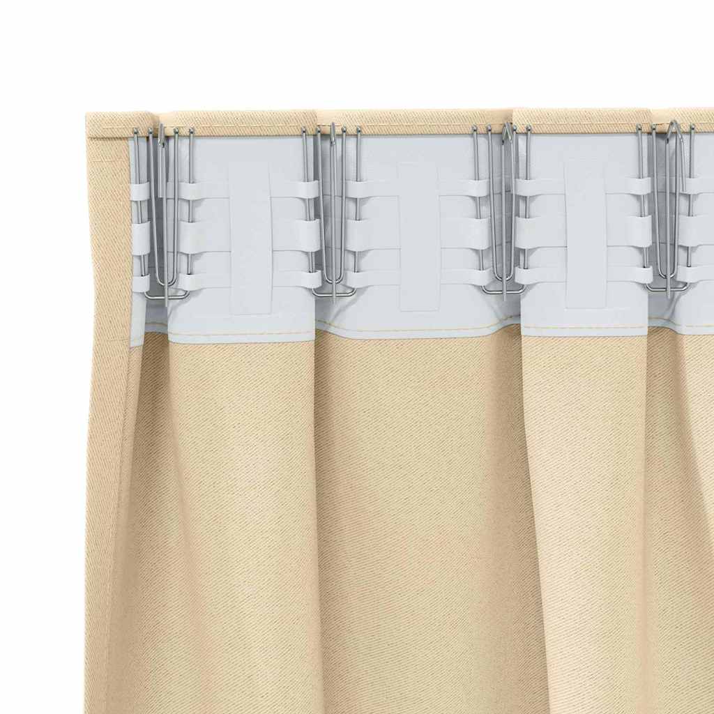 Zwart-out Gordijnen met Ringen 2 pcs Crème 225 x 140 cm is nu te koop bij PeponiXL, paradijselijk wonen!