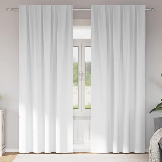 Zwart-out Gordijnen met Ringen 2 pcs Puur Wit 225 x 140 cm is nu te koop bij PeponiXL, paradijselijk wonen!