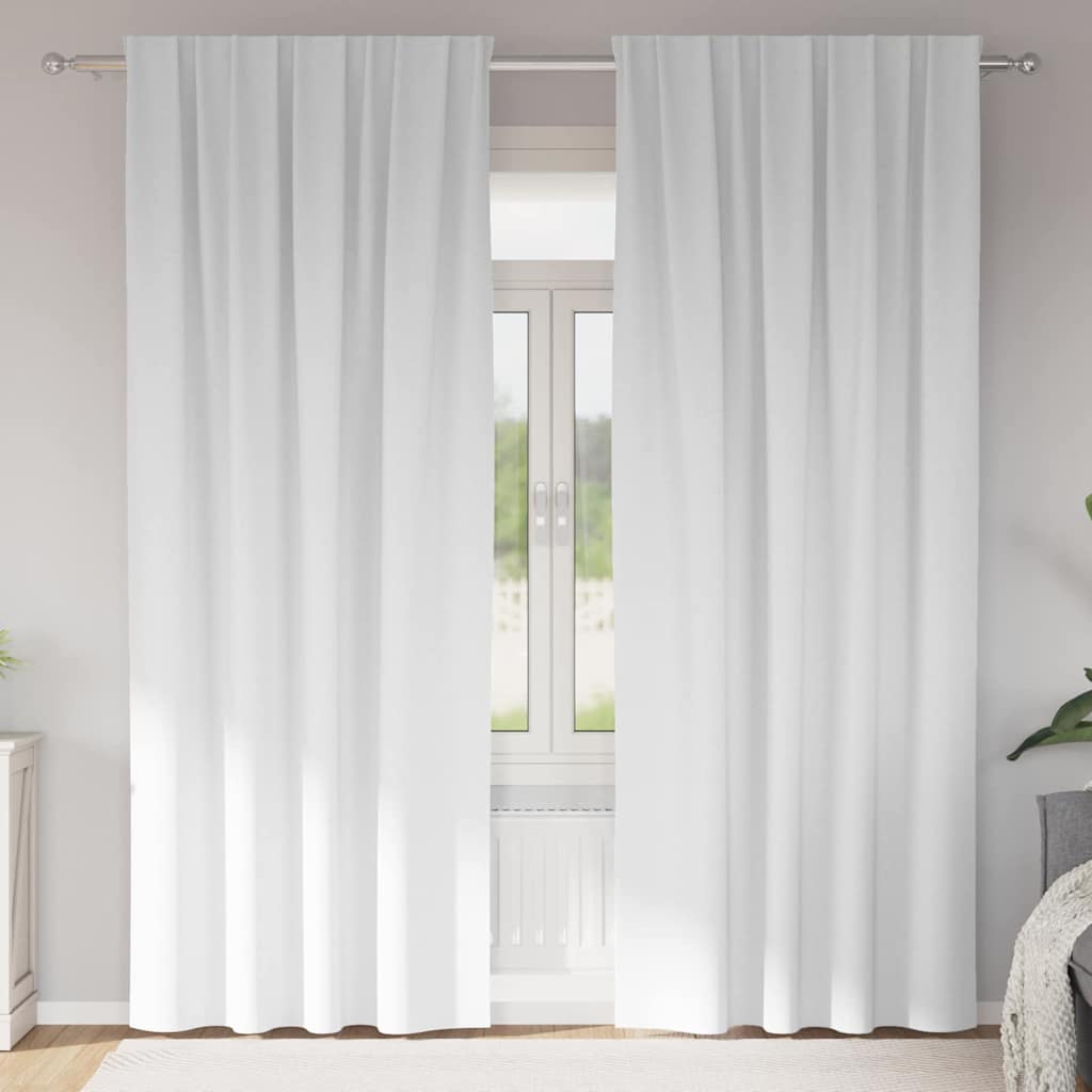 Zwart-out Gordijnen met Ringen 2 pcs Puur Wit 245 x 140 cm is nu te koop bij PeponiXL, paradijselijk wonen!