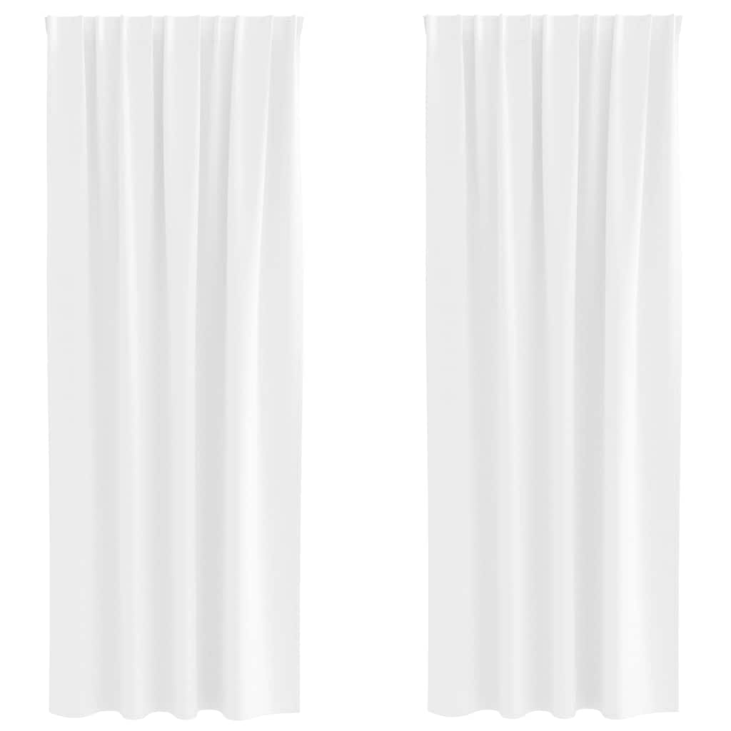 Zwart-out Gordijnen met Ringen 2 pcs Puur Wit 245 x 140 cm is nu te koop bij PeponiXL, paradijselijk wonen!