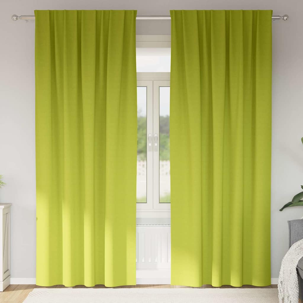 Zwart-out Gordijnen met Ringen 2 pcs Groen 225 x 140 cm is nu te koop bij PeponiXL, paradijselijk wonen!