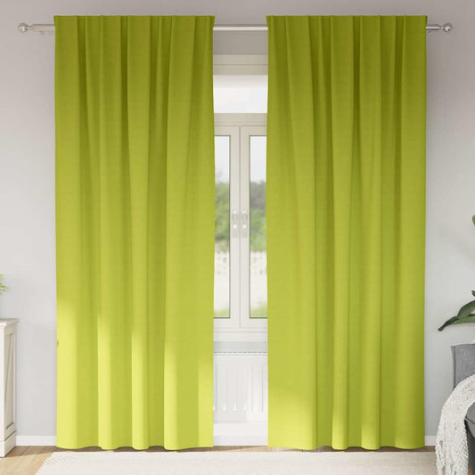 Zwart-out Gordijnen met Ringen 2 pcs Groen 245 x 140 cm is nu te koop bij PeponiXL, paradijselijk wonen!