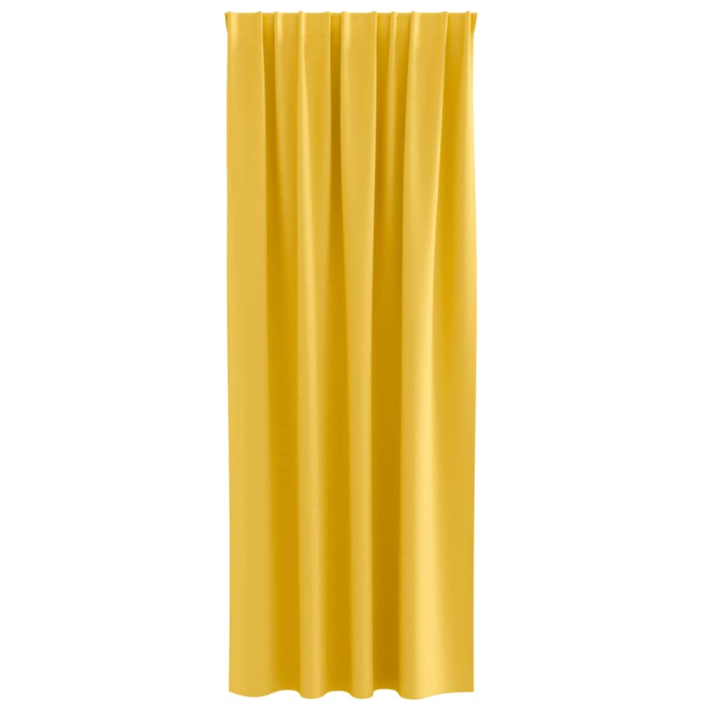 Zwart-out Gordijnen met Ringen 2 pcs Mosterdgeel 225 x 140 cm is nu te koop bij PeponiXL, paradijselijk wonen!