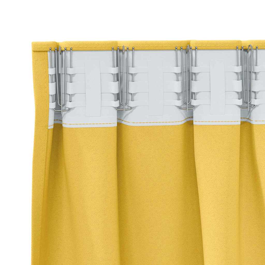 Zwart-out Gordijnen met Ringen 2 pcs Mosterdgeel 260 x 140 cm is nu te koop bij PeponiXL, paradijselijk wonen!