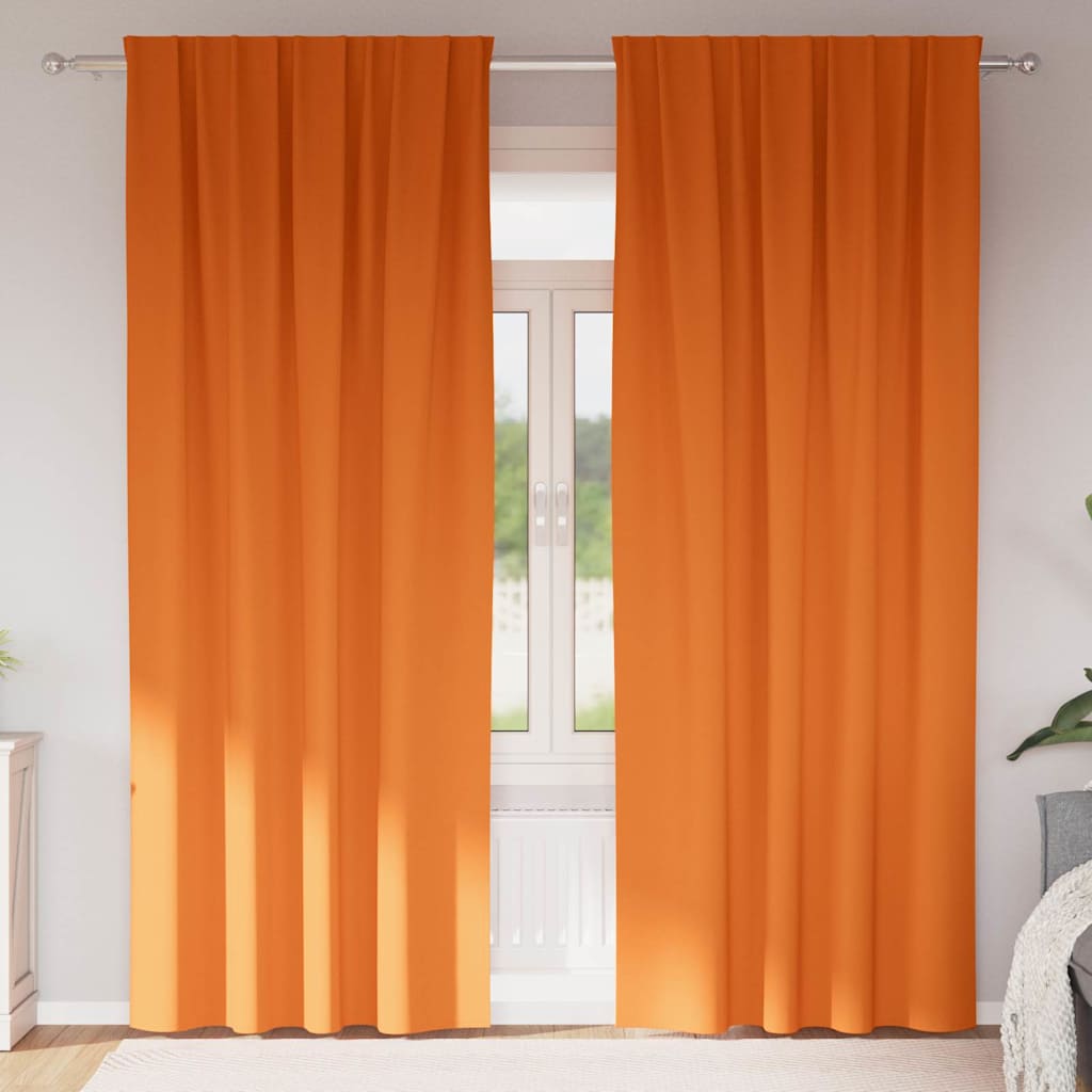 Zwart-out Gordijnen met Ringen 2 pcs Feloranje 225 x 140 cm is nu te koop bij PeponiXL, paradijselijk wonen!