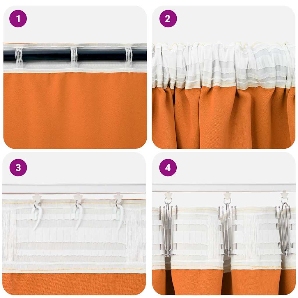 Zwart-out Gordijnen met Ringen 2 pcs Feloranje 245 x 140 cm is nu te koop bij PeponiXL, paradijselijk wonen!