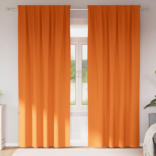Zwart-out Gordijnen met Ringen 2 pcs Feloranje 245 x 140 cm is nu te koop bij PeponiXL, paradijselijk wonen!