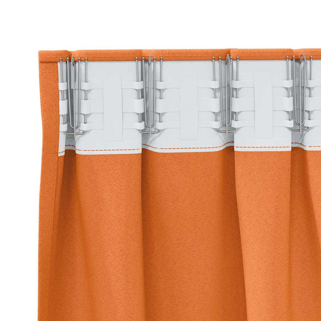 Zwart-out Gordijnen met Ringen 2 pcs Feloranje 260 x 140 cm is nu te koop bij PeponiXL, paradijselijk wonen!