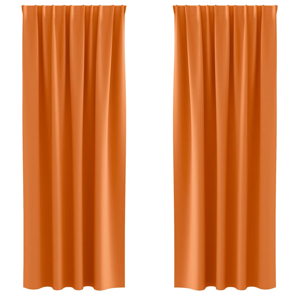 Zwart-out Gordijnen met Ringen 2 pcs Feloranje 260 x 140 cm is nu te koop bij PeponiXL, paradijselijk wonen!