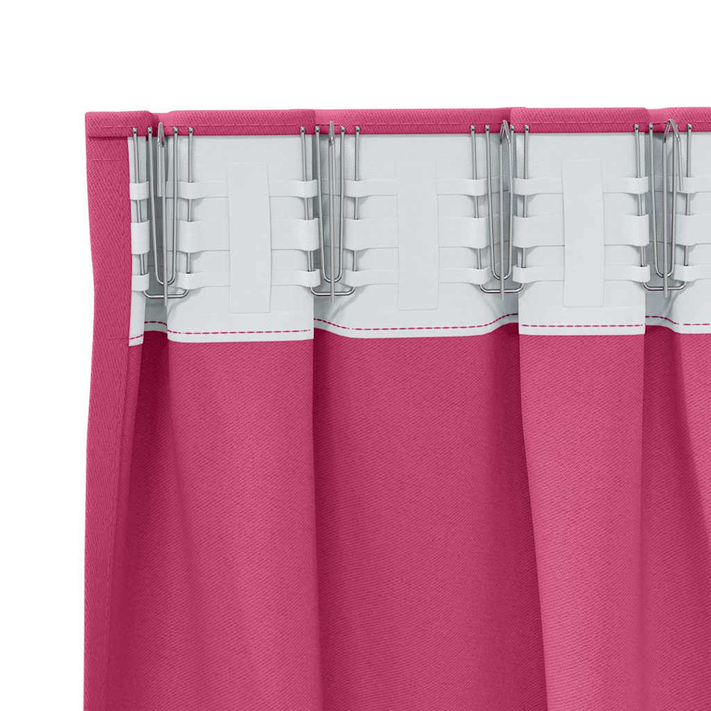 Zwart-out Gordijnen met Ringen 2 pcs Felroze 140 x 140 cm is nu te koop bij PeponiXL, paradijselijk wonen!