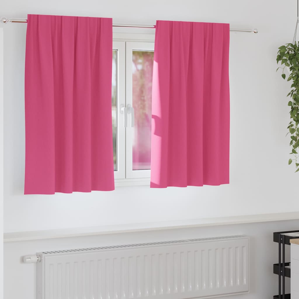 Zwart-out Gordijnen met Ringen 2 pcs Felroze 140 x 140 cm is nu te koop bij PeponiXL, paradijselijk wonen!