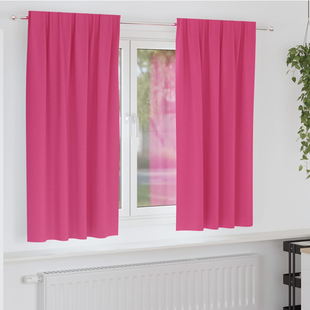 Zwart-out Gordijnen met Ringen 2 pcs Felroze 175 x 140 cm is nu te koop bij PeponiXL, paradijselijk wonen!