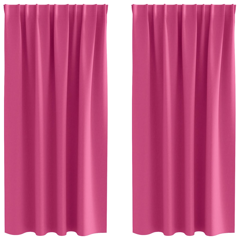 Zwart-out Gordijnen met Ringen 2 pcs Felroze 175 x 140 cm is nu te koop bij PeponiXL, paradijselijk wonen!