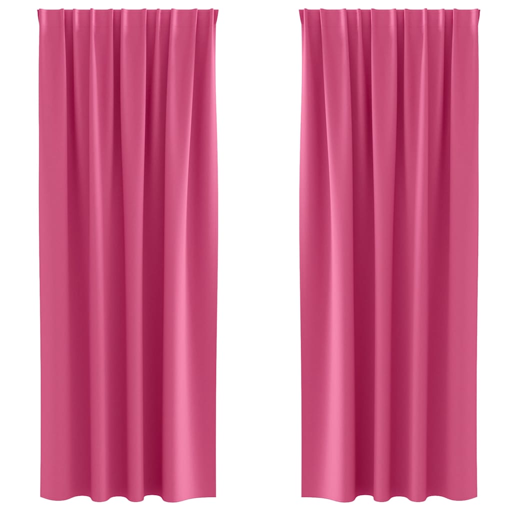 Zwart-out Gordijnen met Ringen 2 pcs Felroze 245 x 140 cm is nu te koop bij PeponiXL, paradijselijk wonen!