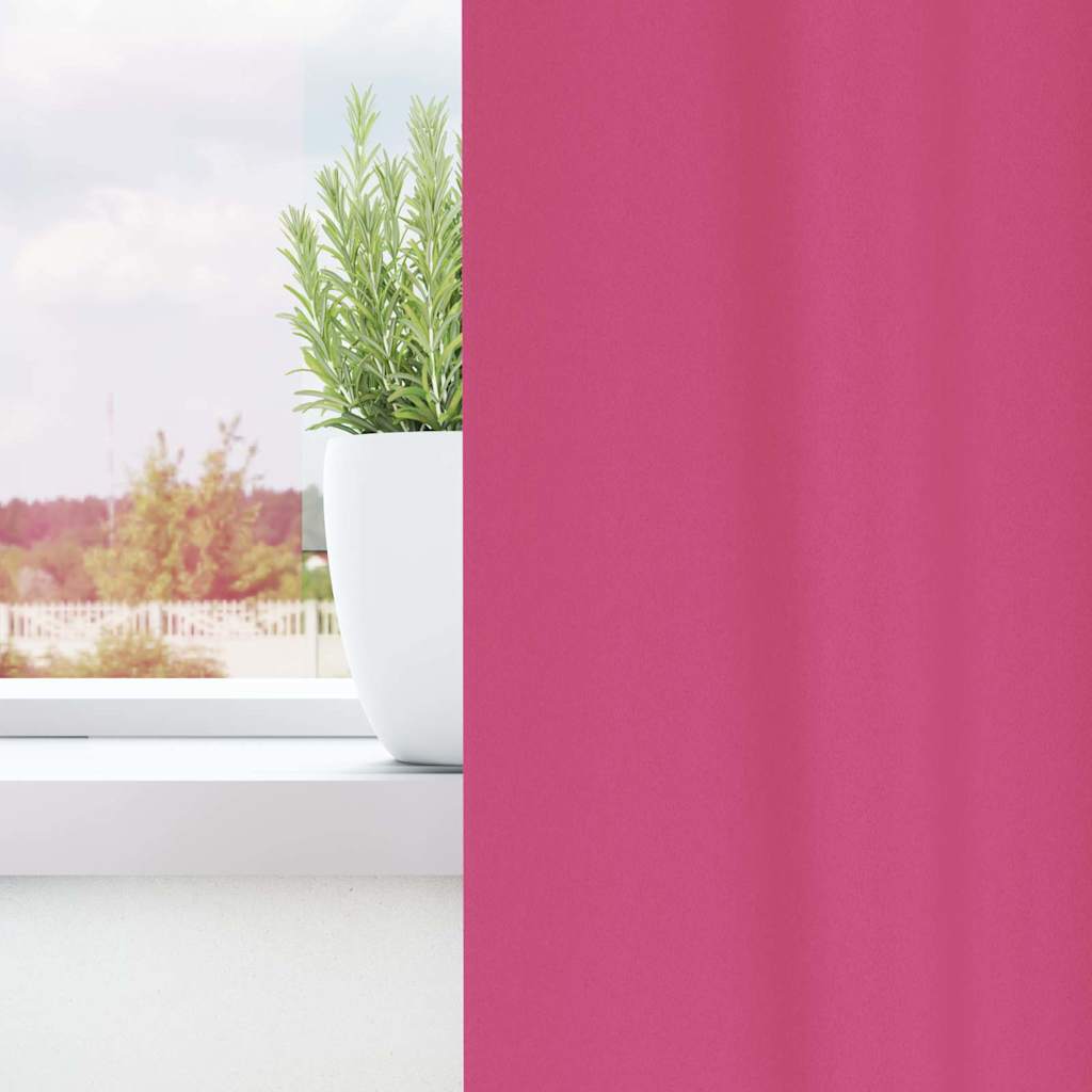 Zwart-out Gordijnen met Ringen 2 pcs Felroze 260 x 140 cm is nu te koop bij PeponiXL, paradijselijk wonen!