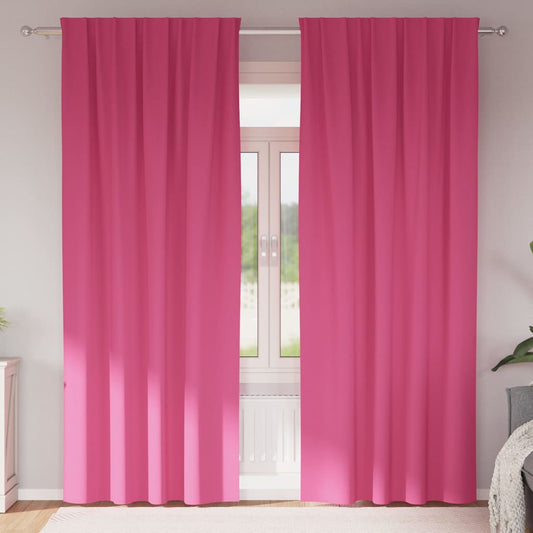 Zwart-out Gordijnen met Ringen 2 pcs Felroze 260 x 140 cm is nu te koop bij PeponiXL, paradijselijk wonen!