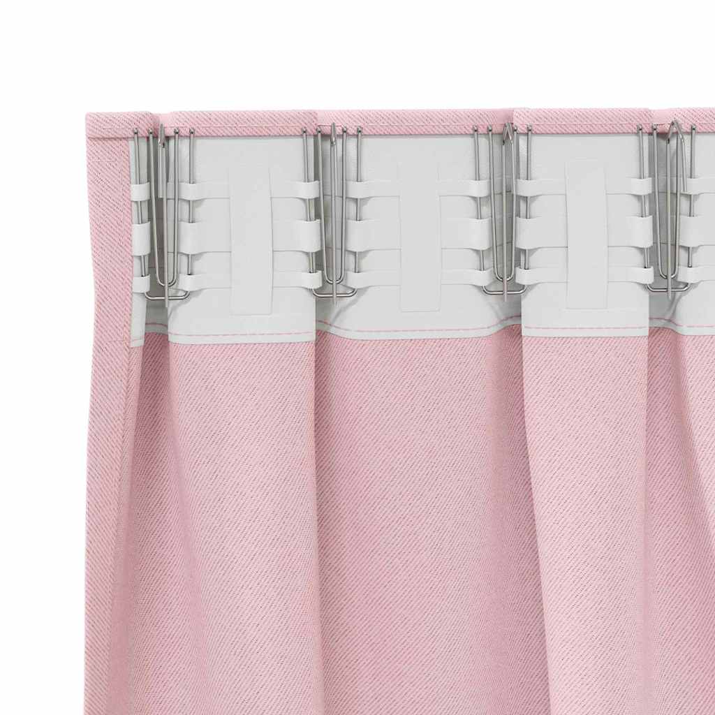 Zwart-out Gordijnen met Ringen 2 pcs Babyroze 245 x 140 cm is nu te koop bij PeponiXL, paradijselijk wonen!