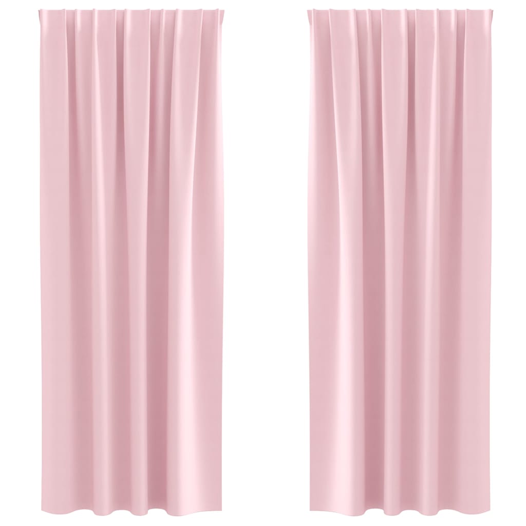 Zwart-out Gordijnen met Ringen 2 pcs Babyroze 245 x 140 cm is nu te koop bij PeponiXL, paradijselijk wonen!
