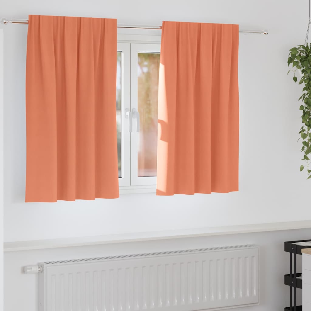 Zwart-out Gordijnen met Ringen 2 pcs Terracotta 140 x 140 cm is nu te koop bij PeponiXL, paradijselijk wonen!