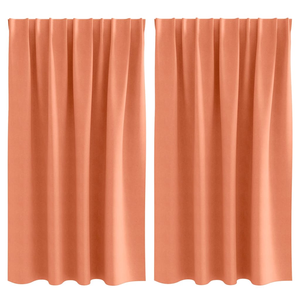 Zwart-out Gordijnen met Ringen 2 pcs Terracotta 140 x 140 cm is nu te koop bij PeponiXL, paradijselijk wonen!