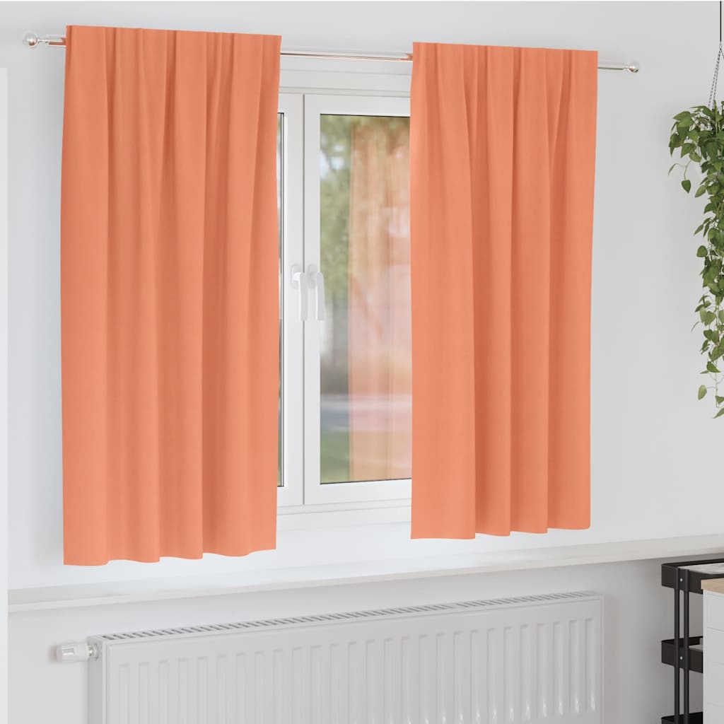 Zwart-out Gordijnen met Ringen 2 pcs Terracotta 175 x 140 cm is nu te koop bij PeponiXL, paradijselijk wonen!