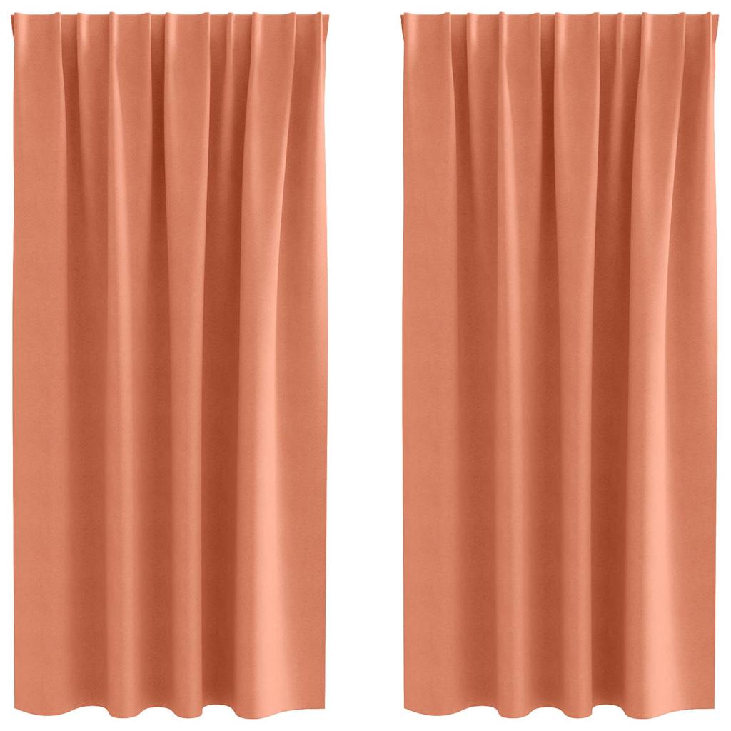 Zwart-out Gordijnen met Ringen 2 pcs Terracotta 175 x 140 cm is nu te koop bij PeponiXL, paradijselijk wonen!