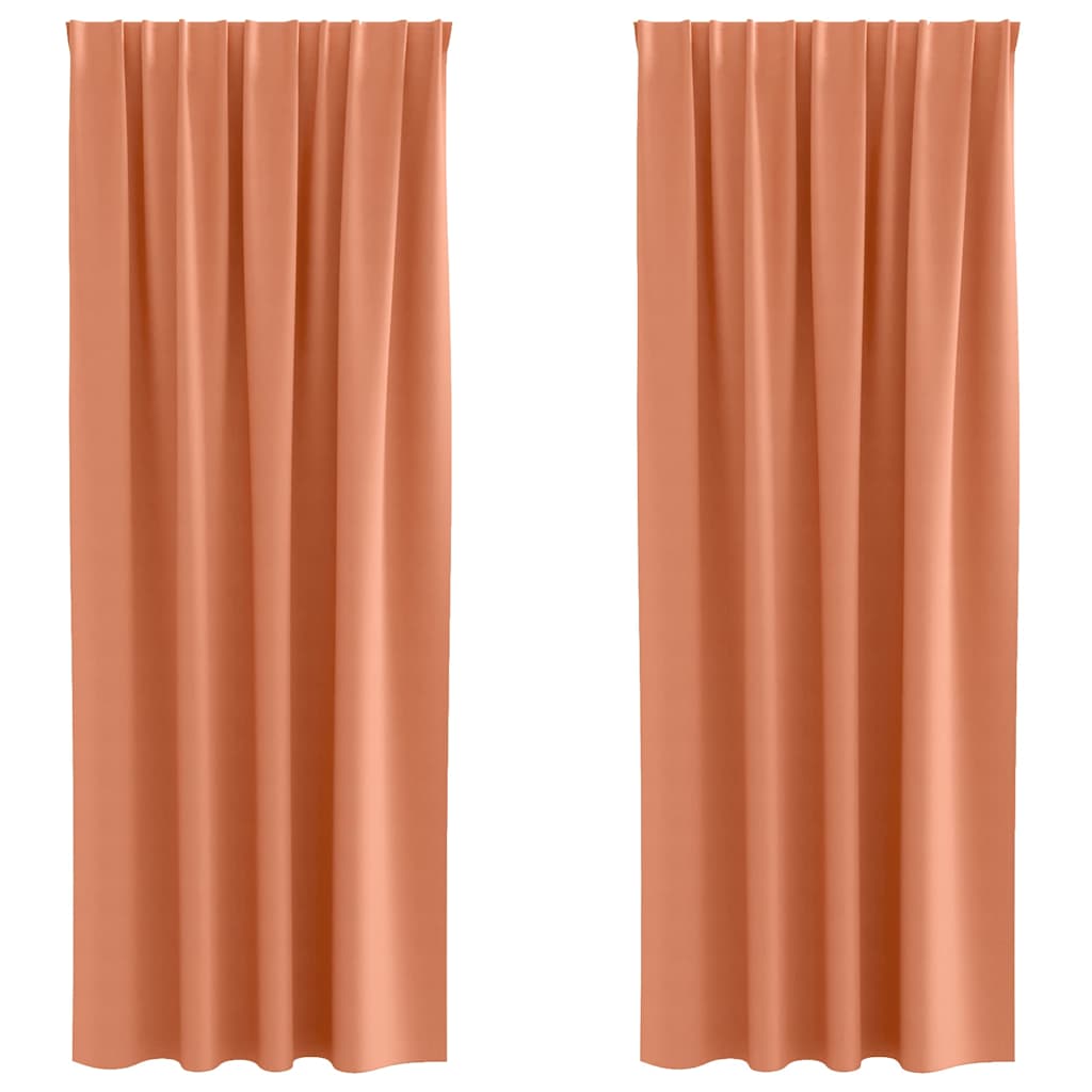 Zwart-out Gordijnen met Ringen 2 pcs Terracotta 245 x 140 cm is nu te koop bij PeponiXL, paradijselijk wonen!