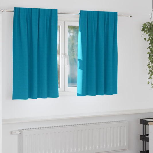 Zwart-out Gordijnen met Ringen 2 pcs Turquoise 140 x 140 cm is nu te koop bij PeponiXL, paradijselijk wonen!