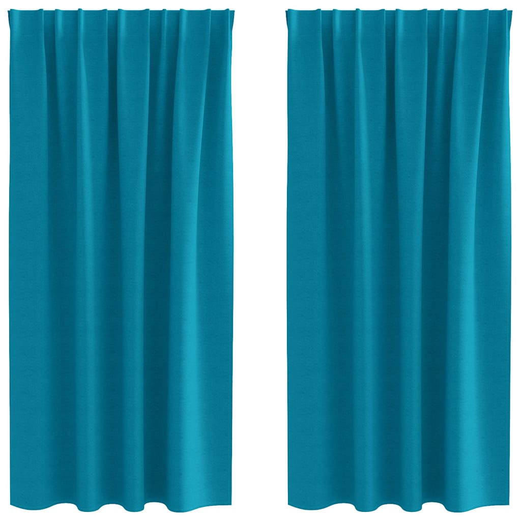 Zwart-out Gordijnen met Ringen 2 pcs Turquoise 175 x 140 cm is nu te koop bij PeponiXL, paradijselijk wonen!
