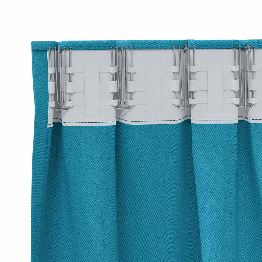 Zwart-out Gordijnen met Ringen 2 pcs Turquoise 225 x 140 cm is nu te koop bij PeponiXL, paradijselijk wonen!