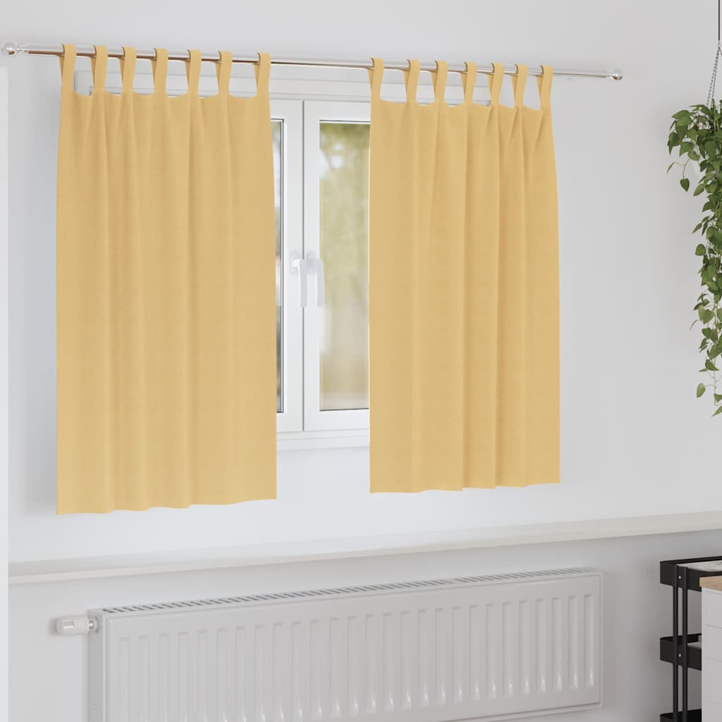 Zwart-out Gordijnen met Ringen 2 pcs Beige 140 x 140 cm is nu te koop bij PeponiXL, paradijselijk wonen!