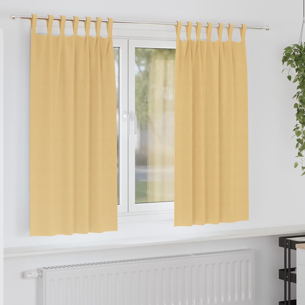 Zwart-out Gordijnen met Ringen 2 pcs Beige 175 x 140 cm is nu te koop bij PeponiXL, paradijselijk wonen!