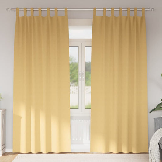 Zwart-out Gordijnen met Ringen 2 pcs Beige 225 x 140 cm is nu te koop bij PeponiXL, paradijselijk wonen!