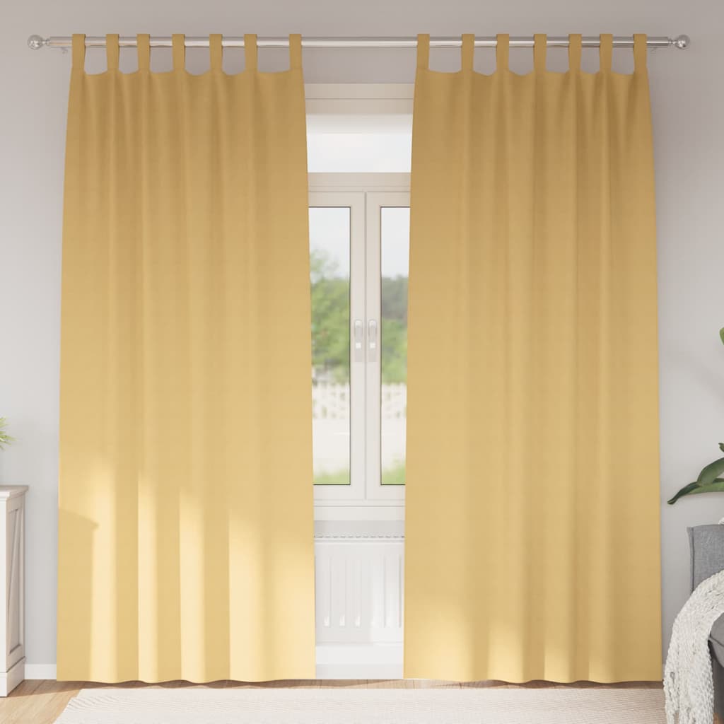 Zwart-out Gordijnen met Ringen 2 pcs Beige 260 x 140 cm is nu te koop bij PeponiXL, paradijselijk wonen!