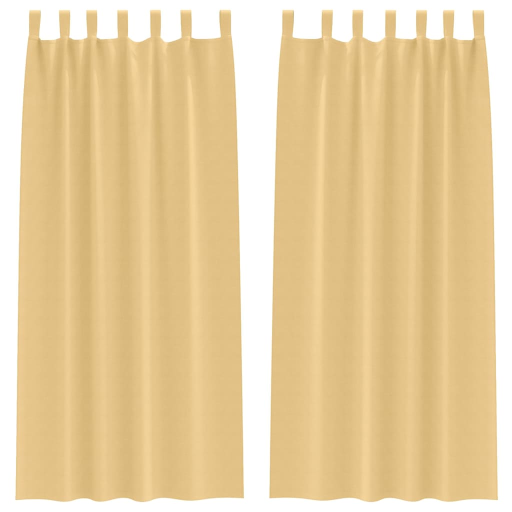 Zwart-out Gordijnen met Ringen 2 pcs Beige 260 x 140 cm is nu te koop bij PeponiXL, paradijselijk wonen!