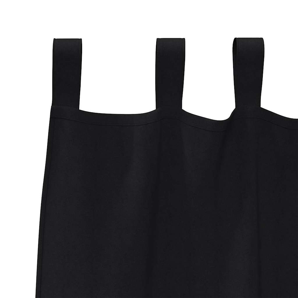 Zwart-out Gordijnen met Ringen 2 pcs Zwart 140 x 140 cm is nu te koop bij PeponiXL, paradijselijk wonen!
