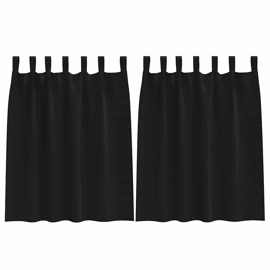 Zwart-out Gordijnen met Ringen 2 pcs Zwart 140 x 140 cm is nu te koop bij PeponiXL, paradijselijk wonen!