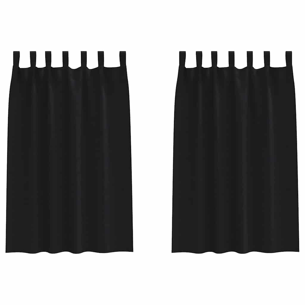 Zwart-out Gordijnen met Ringen 2 pcs Zwart 175 x 140 cm is nu te koop bij PeponiXL, paradijselijk wonen!