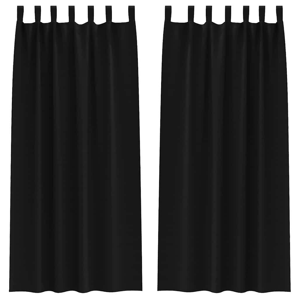 Zwart-out Gordijnen met Ringen 2 pcs Zwart 225 x 140 cm is nu te koop bij PeponiXL, paradijselijk wonen!